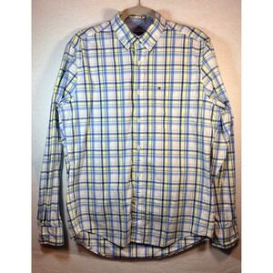 Tommy Hilfiger Mens Button Down Shirt Plaid Long Sleeve Size M